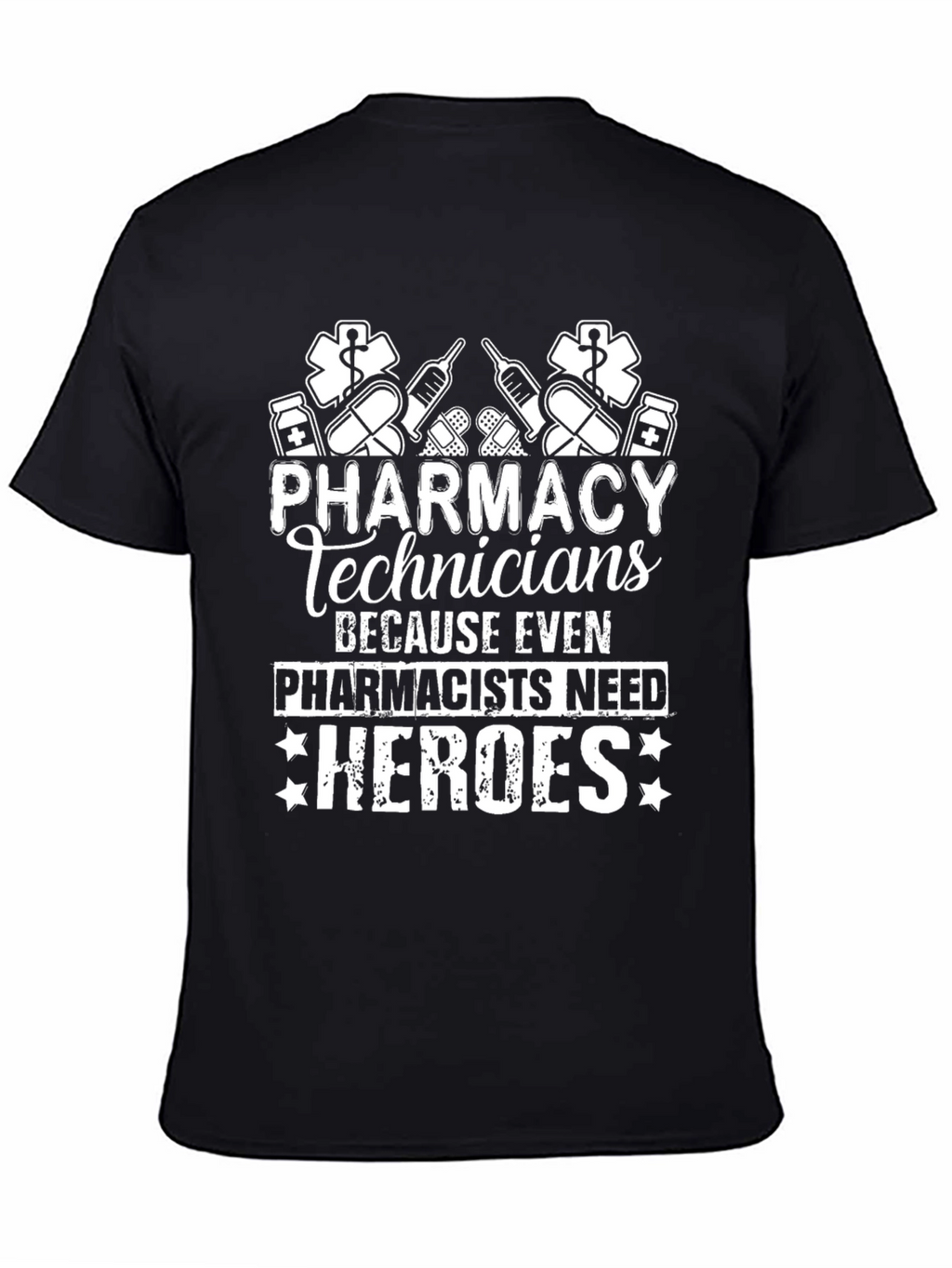 Pharmacy Tech Heroes Graphic Tee - Black