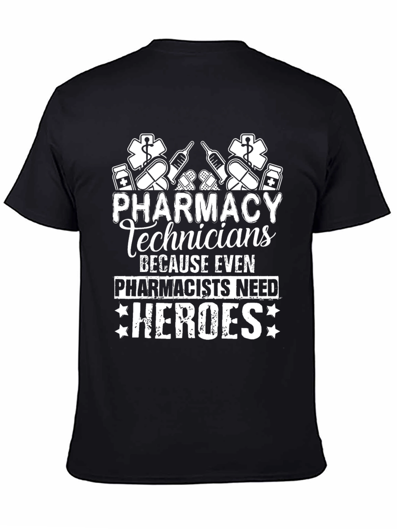 Pharmacy Tech Heroes Graphic Tee - Black