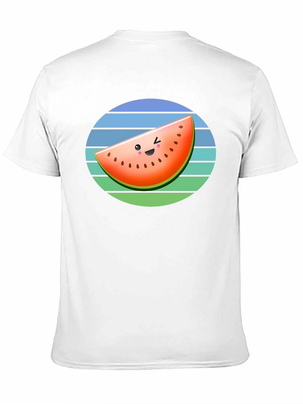 Cute Watermelon Slice Graphic Tee - Black