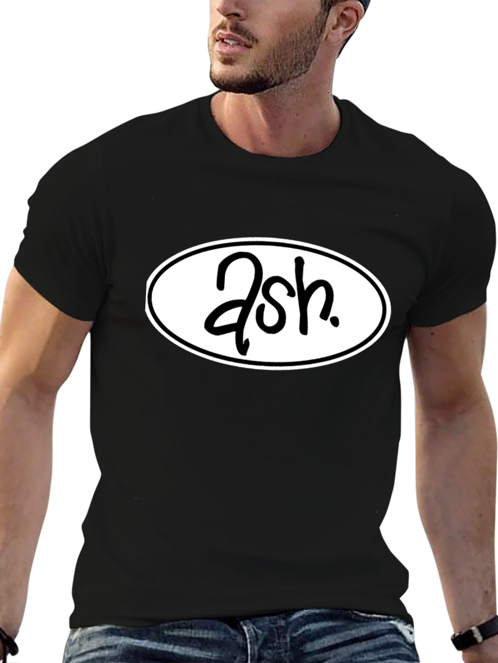 Ash Graphic Tee - Black Casual T-Shirt