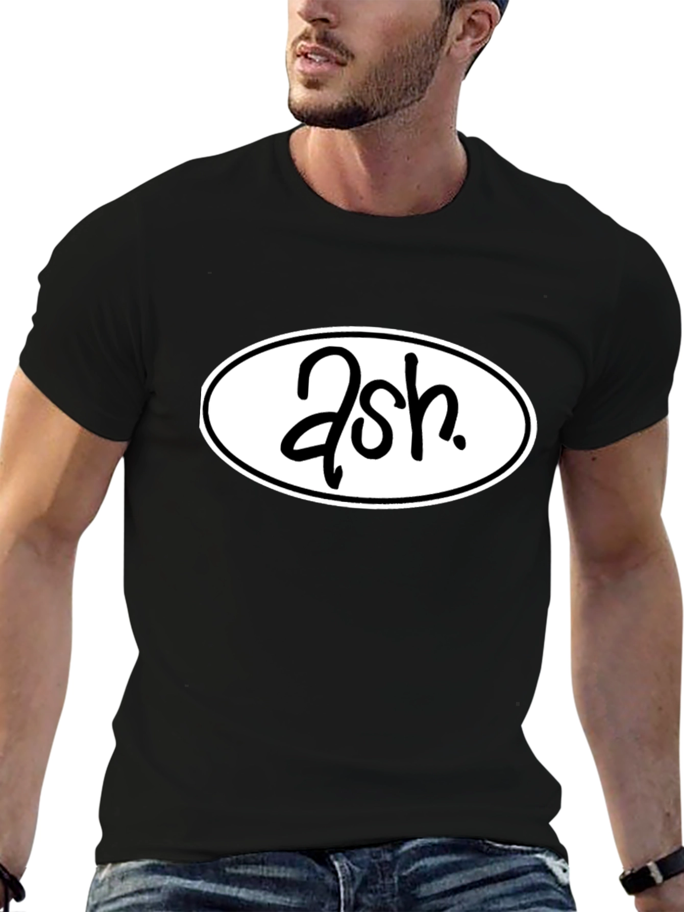 Ash Graphic Tee - Black Casual T-Shirt
