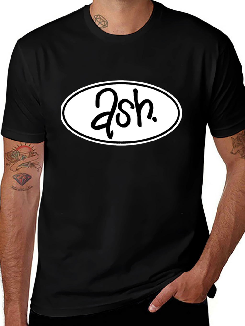 Ash Graphic Tee - Black Casual T-Shirt