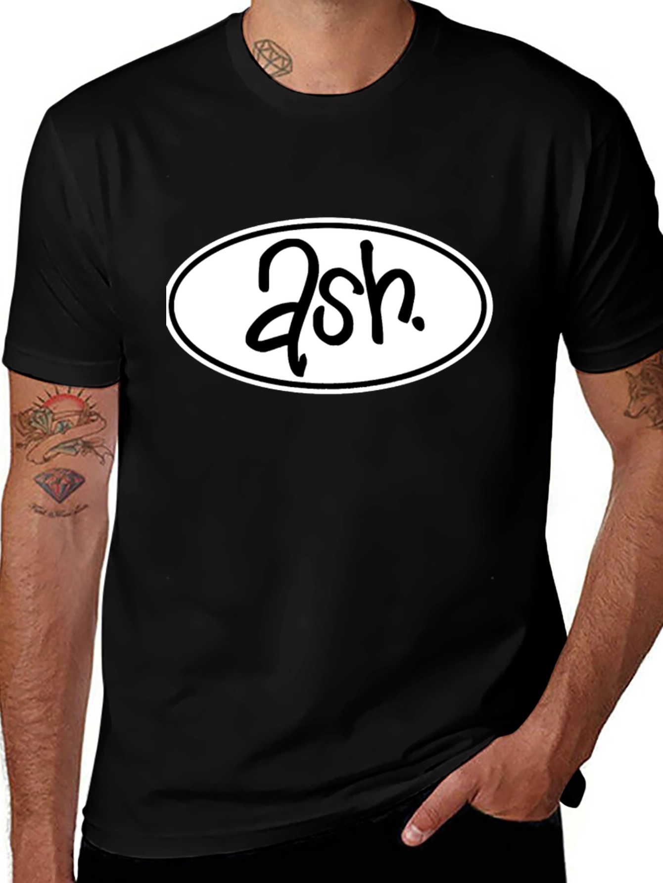 Ash Graphic Tee - Black Casual T-Shirt