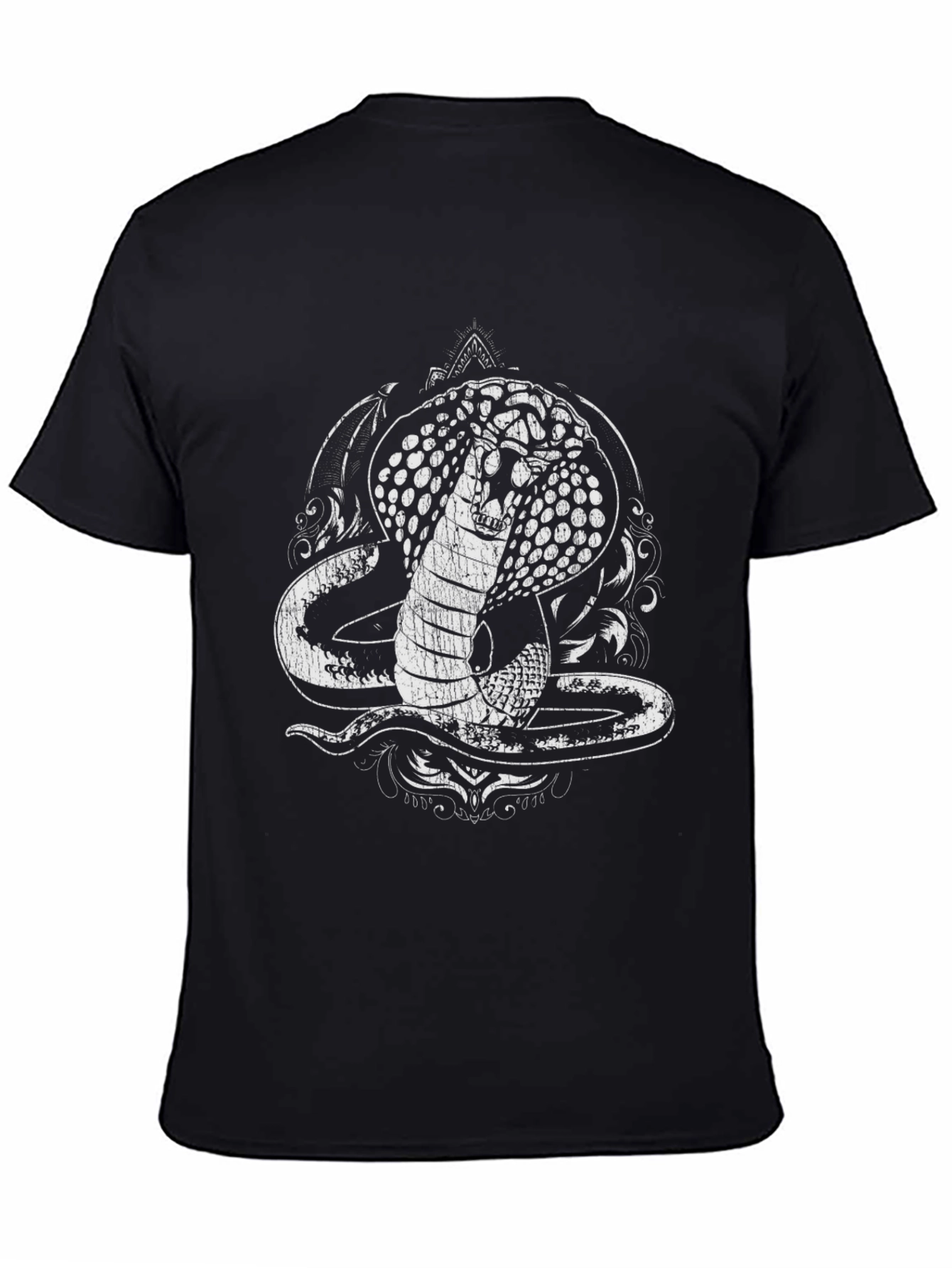 Cobra Graphic Tee - Black Cotton T-Shirt