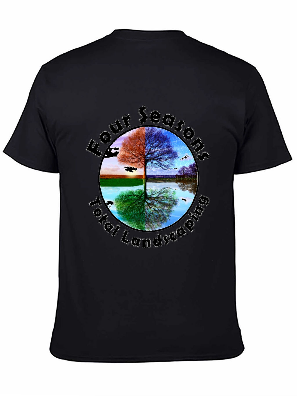 Four Seasons Landscaping Black Graphic Tee