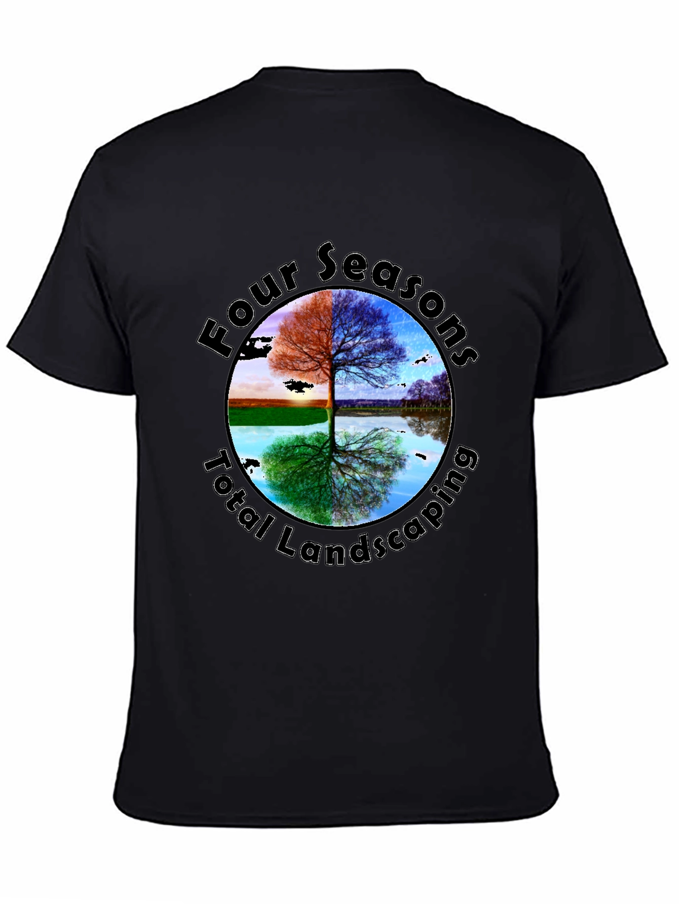 Four Seasons Landscaping Black Graphic Tee
