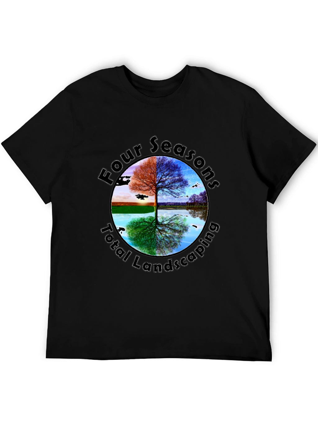 Four Seasons Landscaping Black Graphic Tee