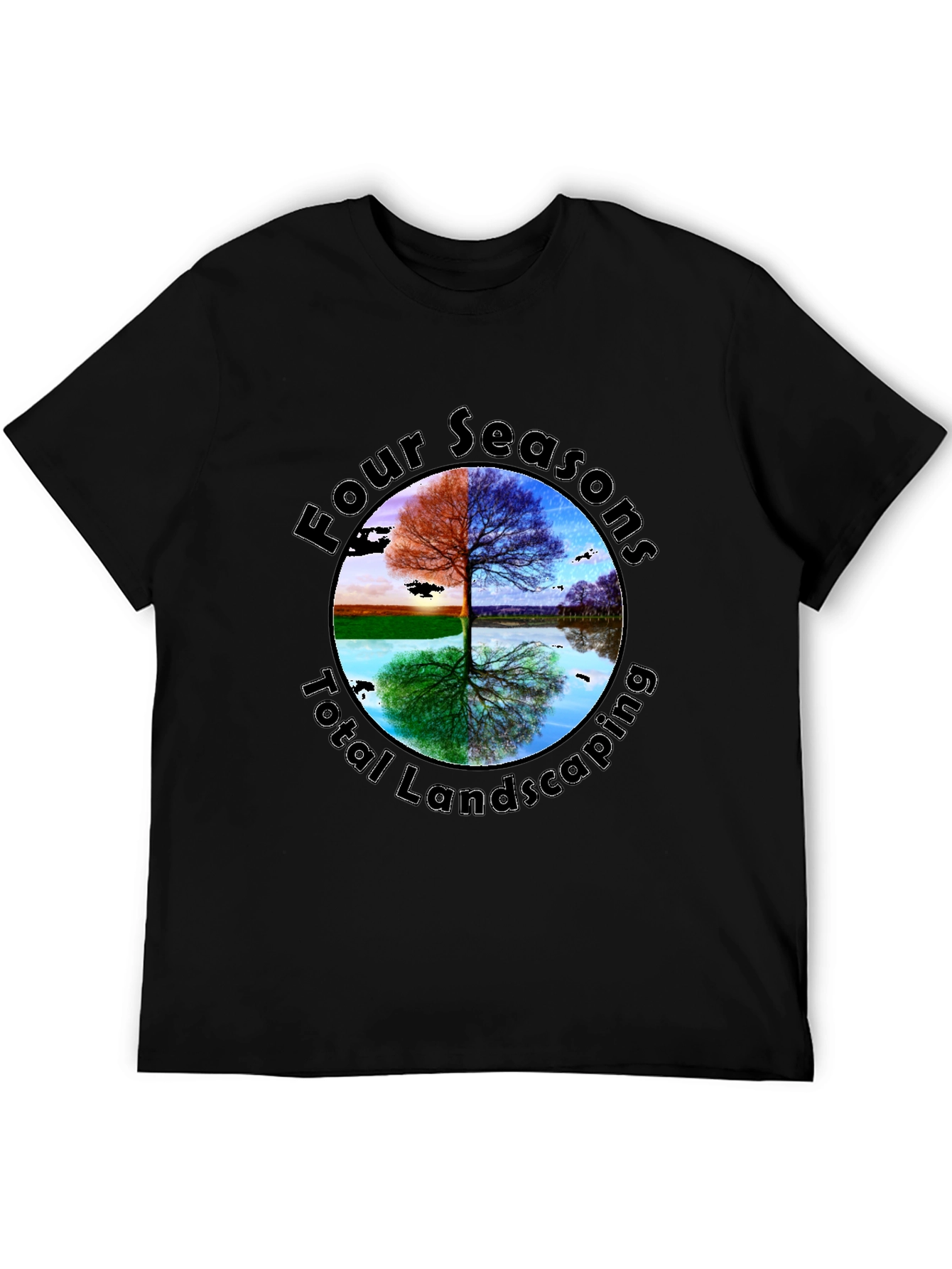 Four Seasons Landscaping Black Graphic Tee