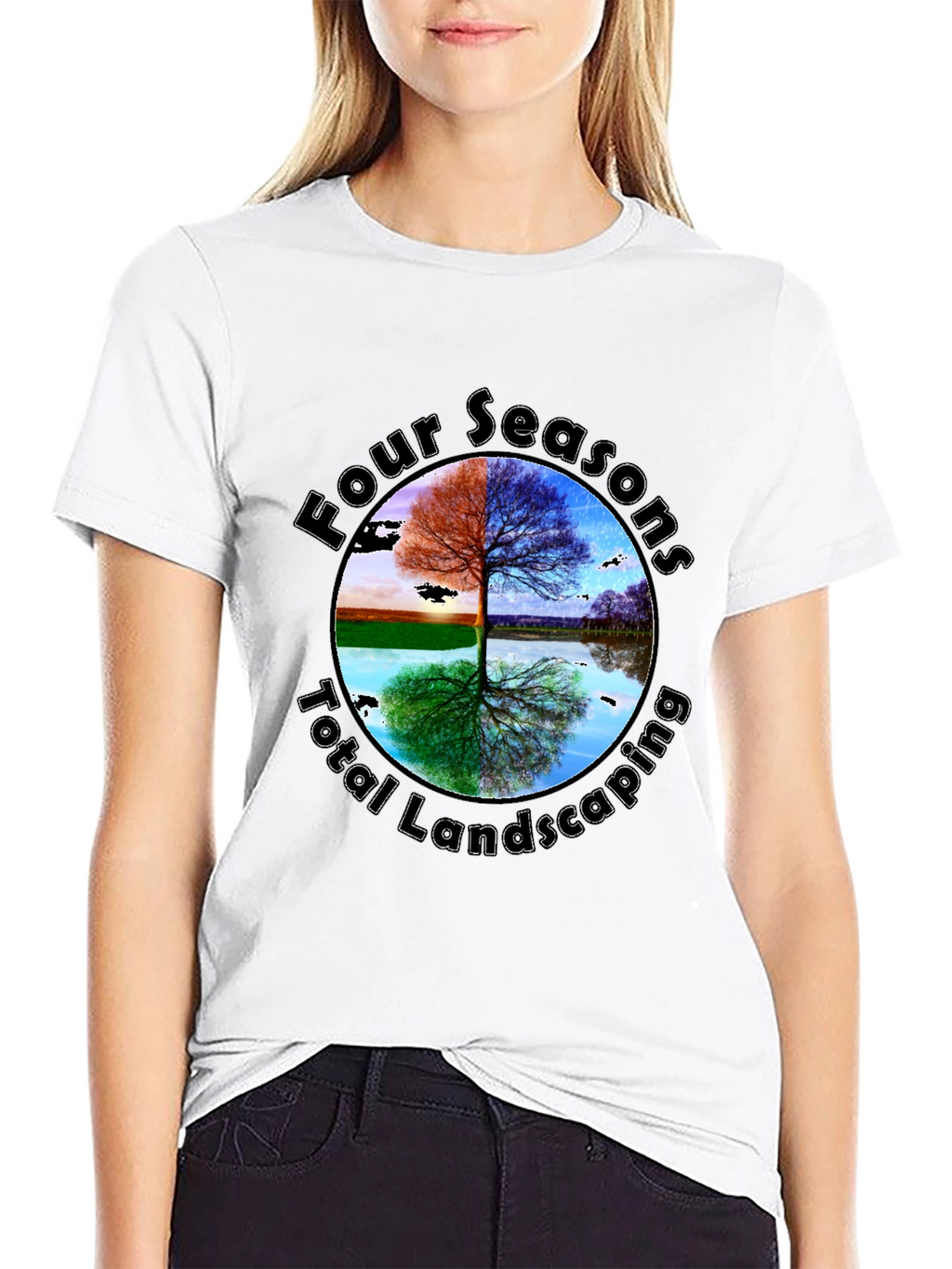 Four Seasons Landscaping Black Graphic Tee