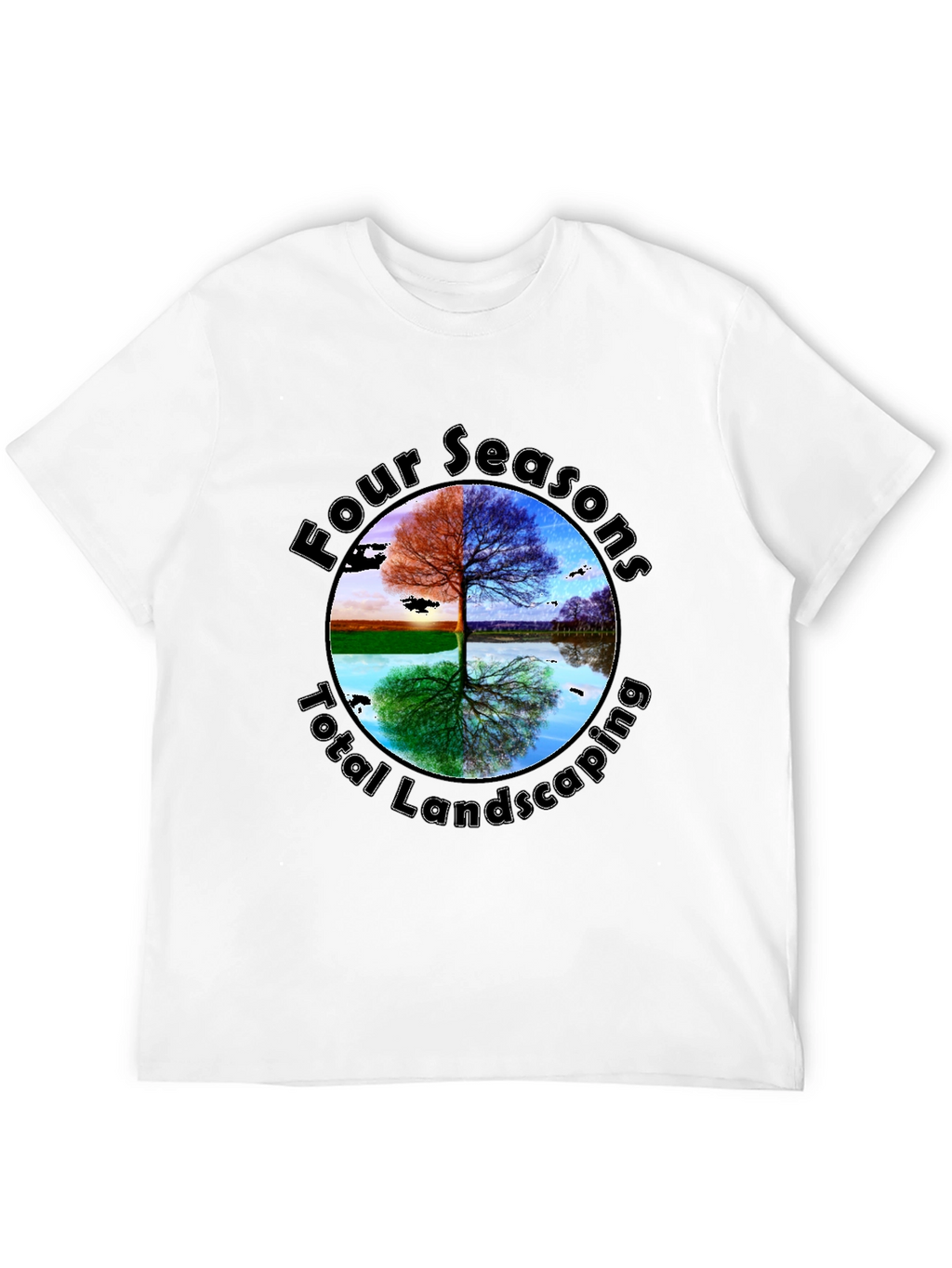 Four Seasons Landscaping Black Graphic Tee