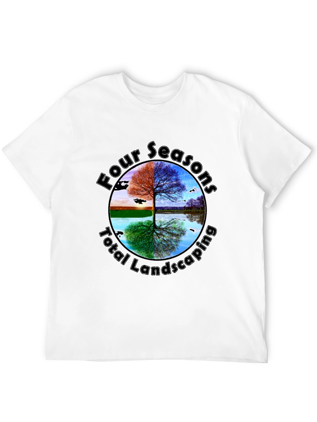 Four Seasons Landscaping Black Graphic Tee