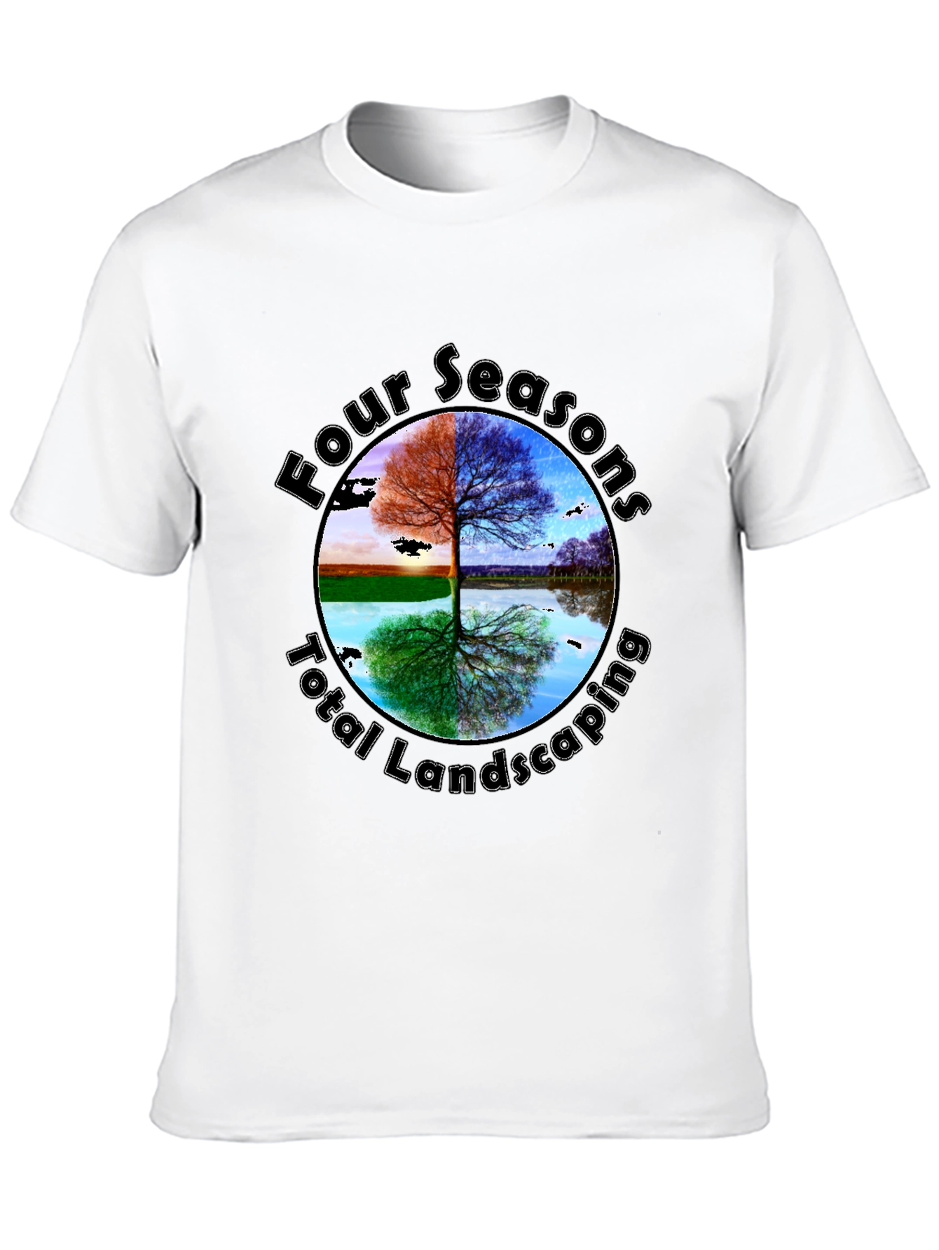 Four Seasons Landscaping Black Graphic Tee