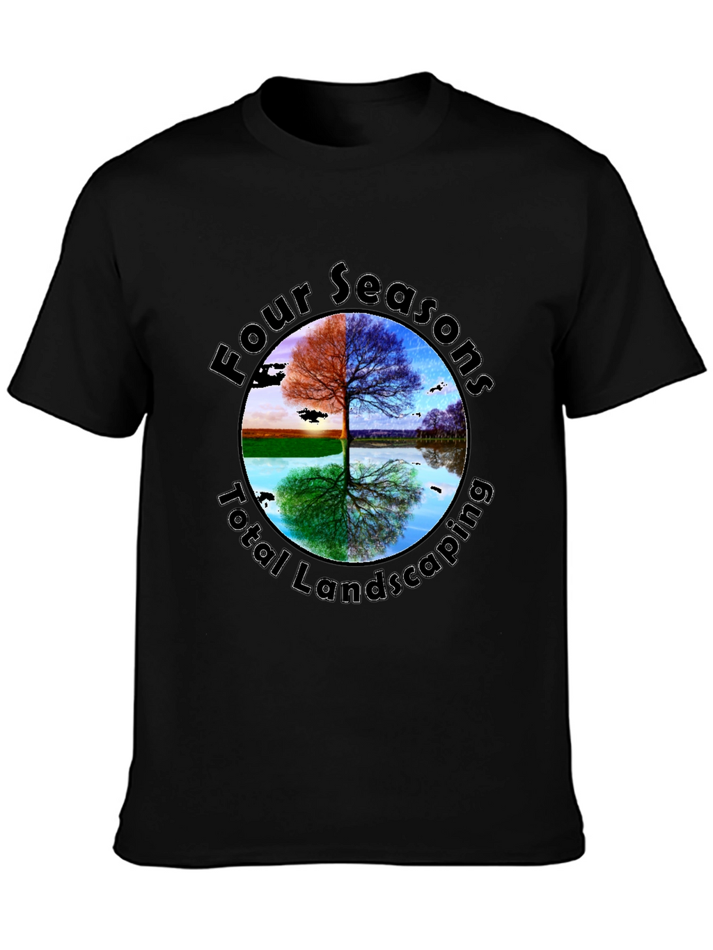 Four Seasons Landscaping Black Graphic Tee