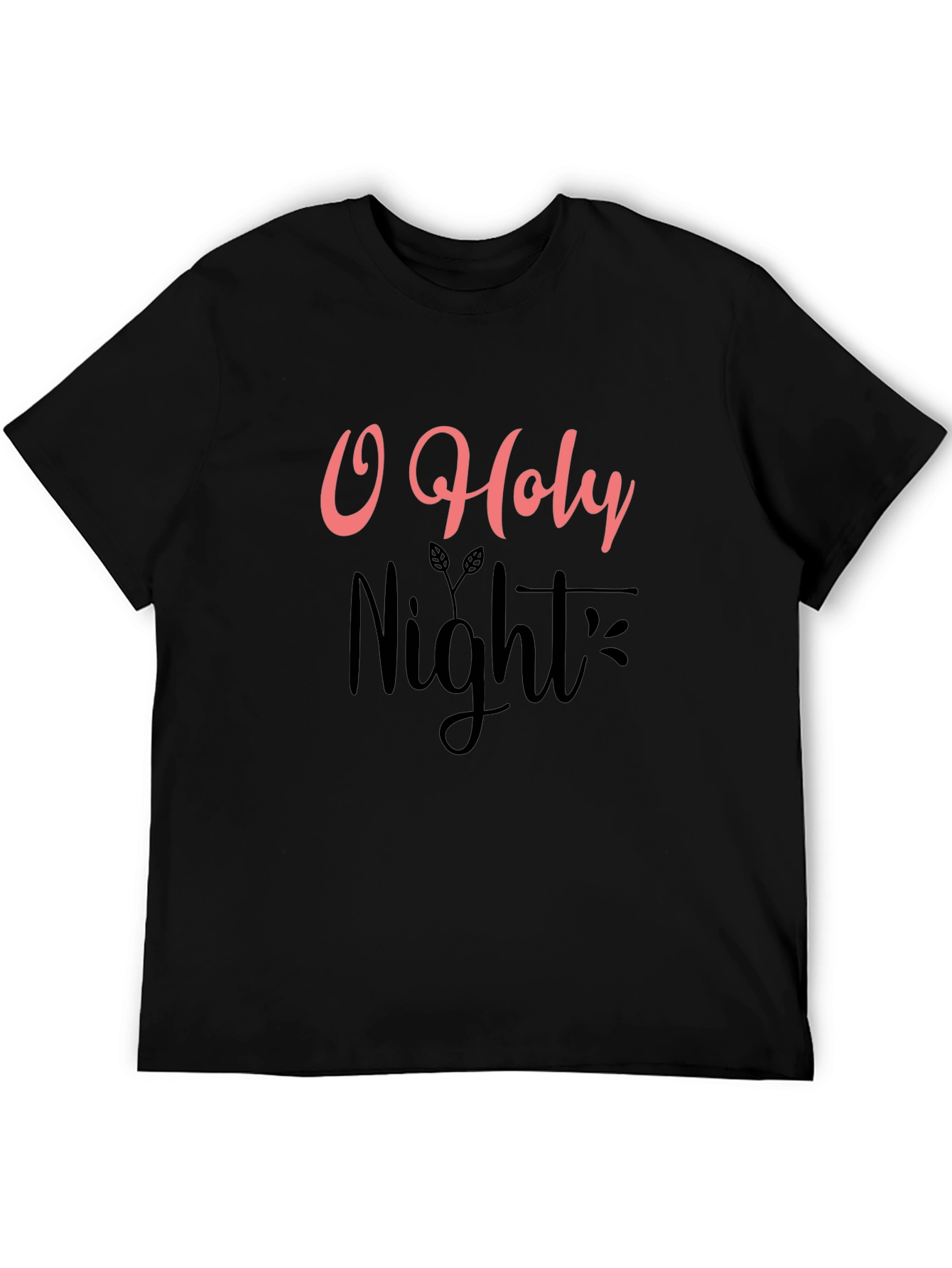 O Holy Night Graphic Tee - Black Holiday T-Shirt