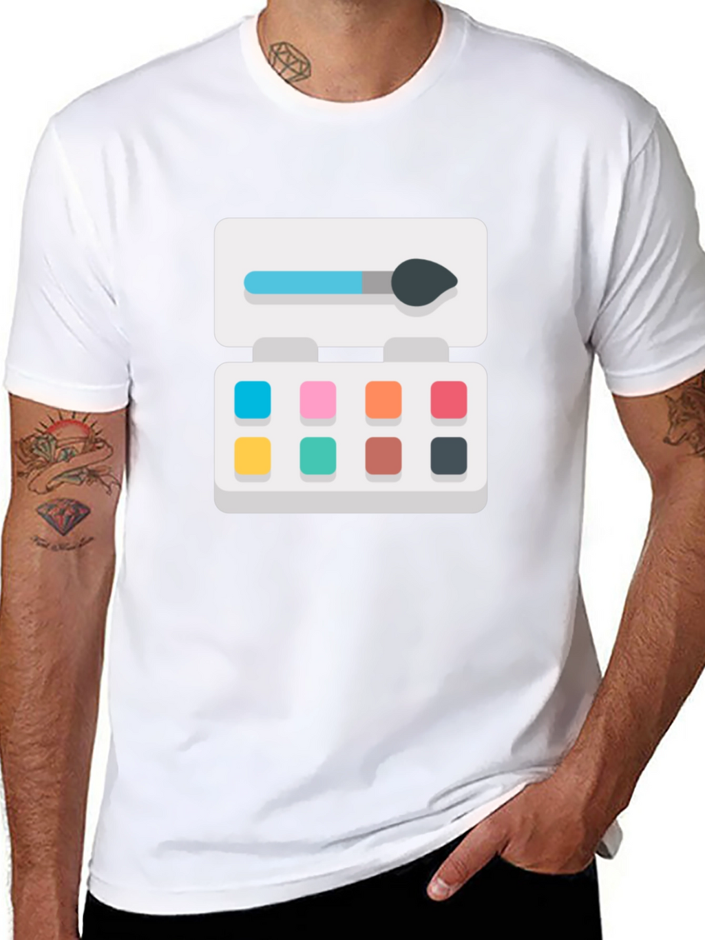 Makeup Palette Graphic Tee - Stylish Black T-Shirt