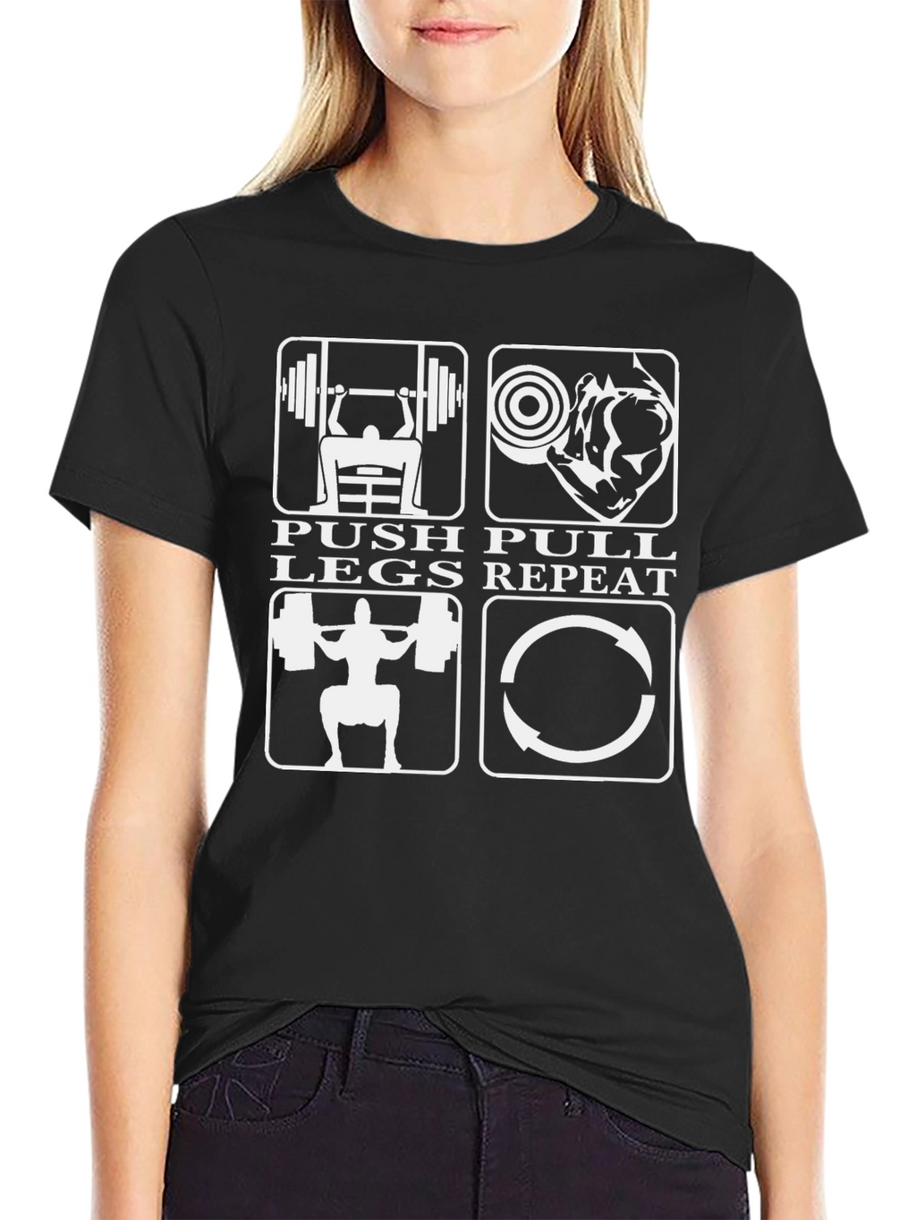 Push Pull Legs Repeat Gym Workout T-Shirt