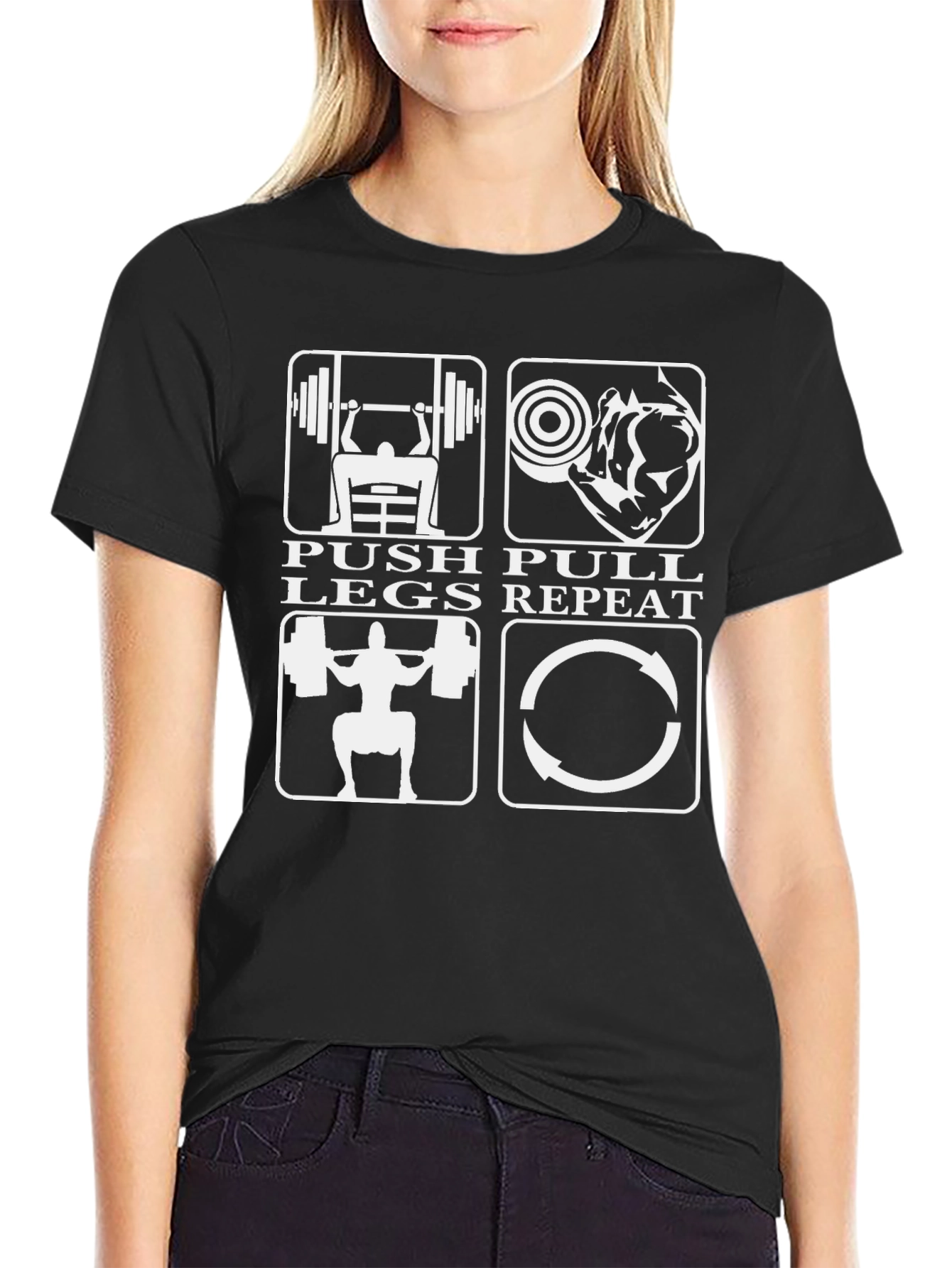 Push Pull Legs Repeat Gym Workout T-Shirt