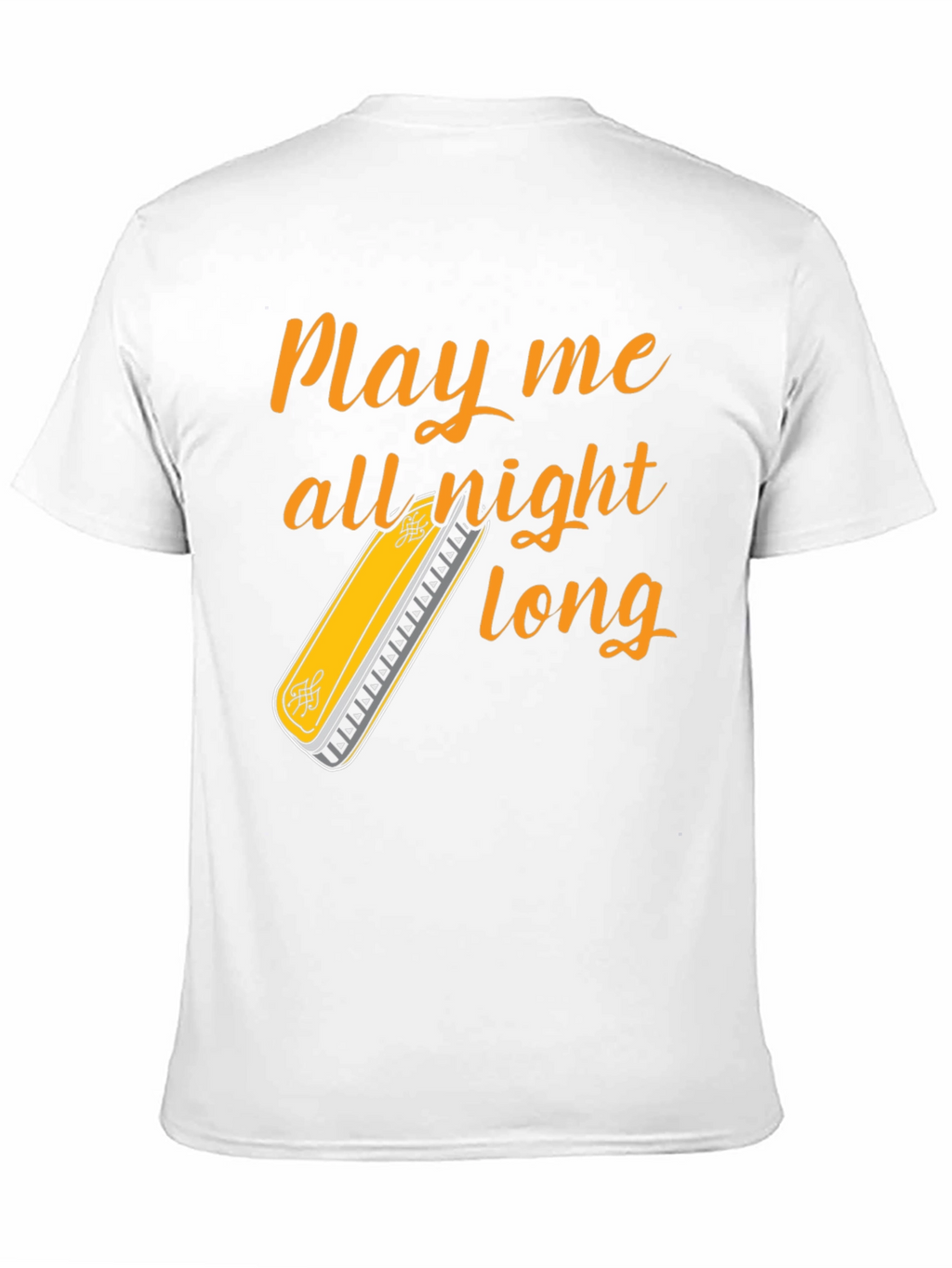 Play All Night Long T-Shirt - Harmonica Music Tee
