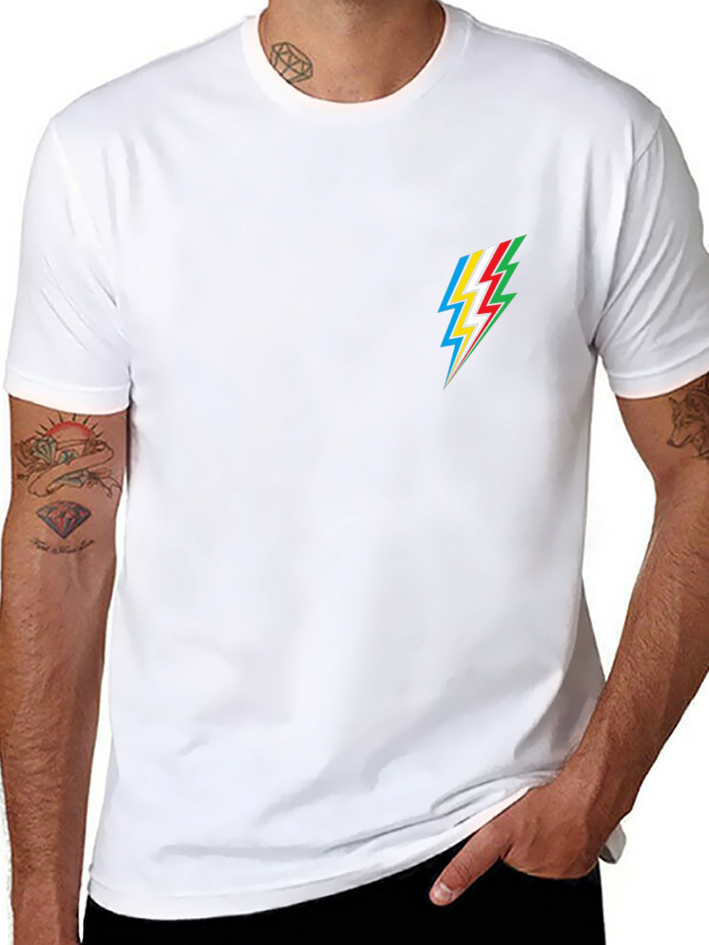Cool Black Tee with Lightning Bolt Design