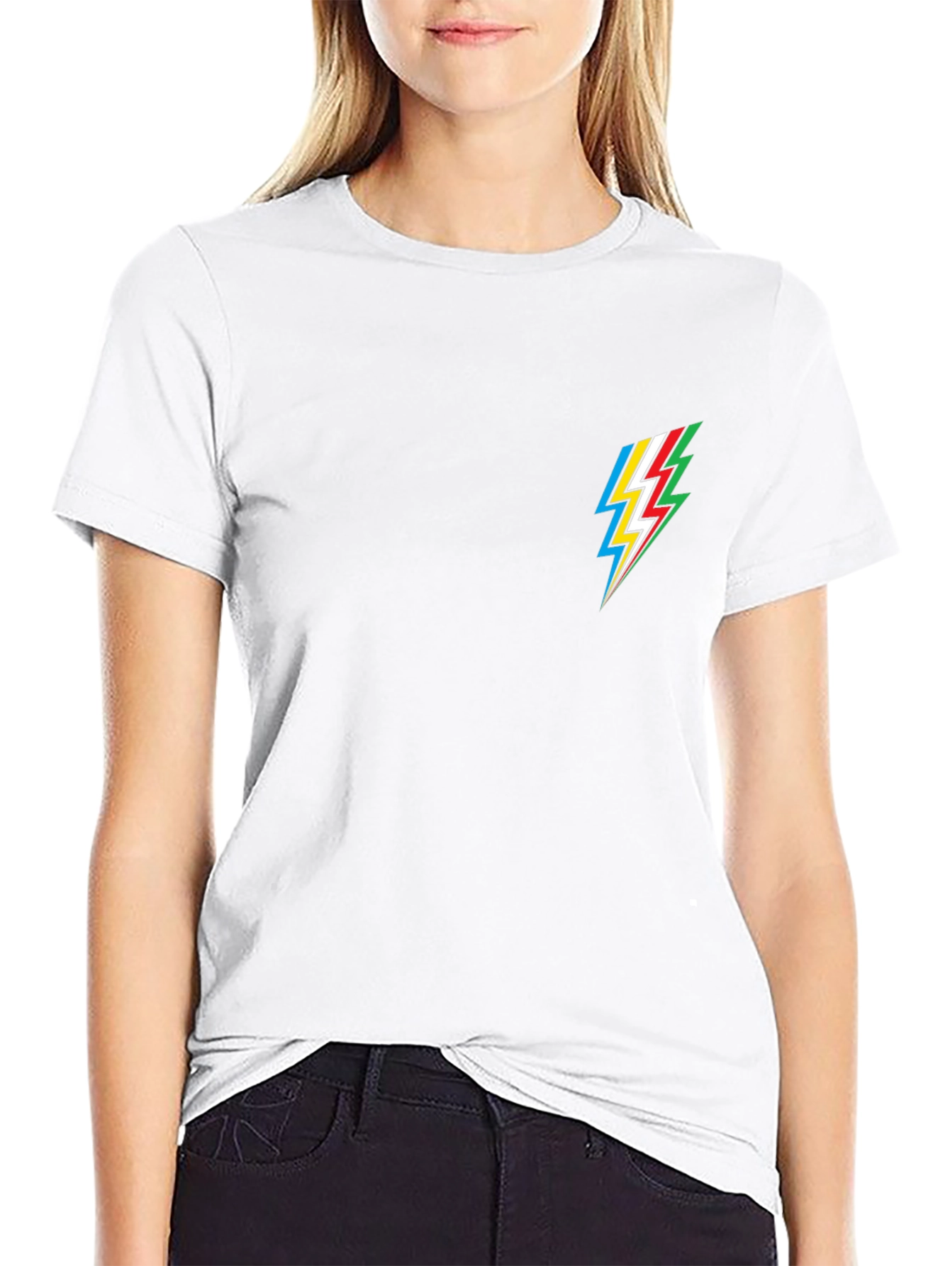 Cool Black Tee with Lightning Bolt Design