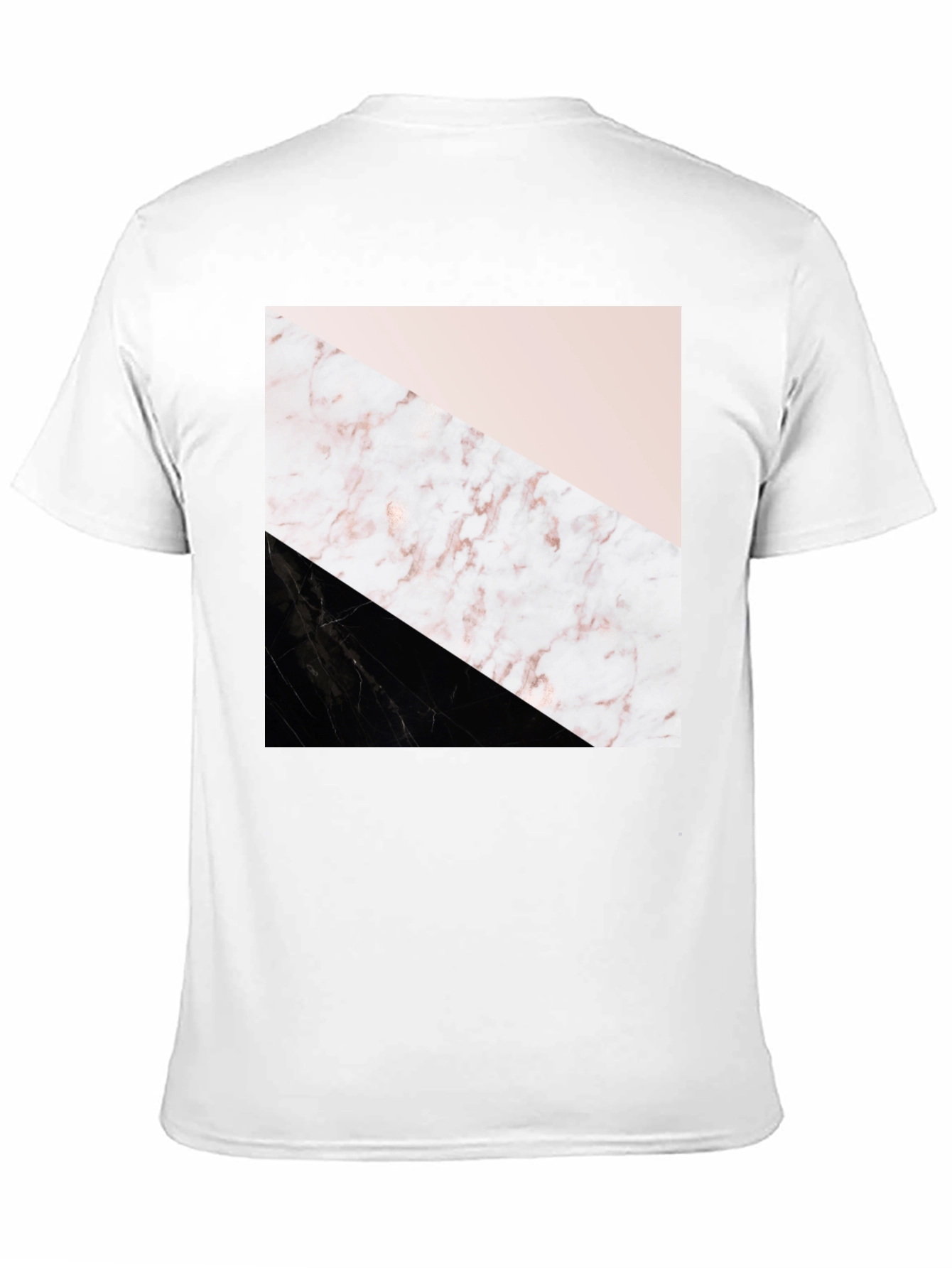 Modern Geometric Marble Print Black T-Shirt