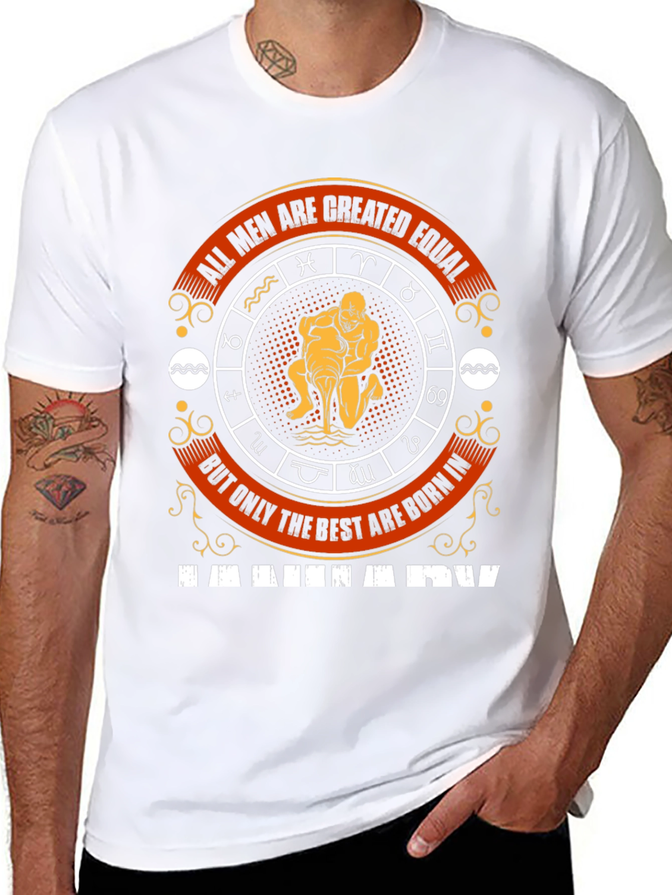 Aquarius Zodiac Sign Mens T-Shirt