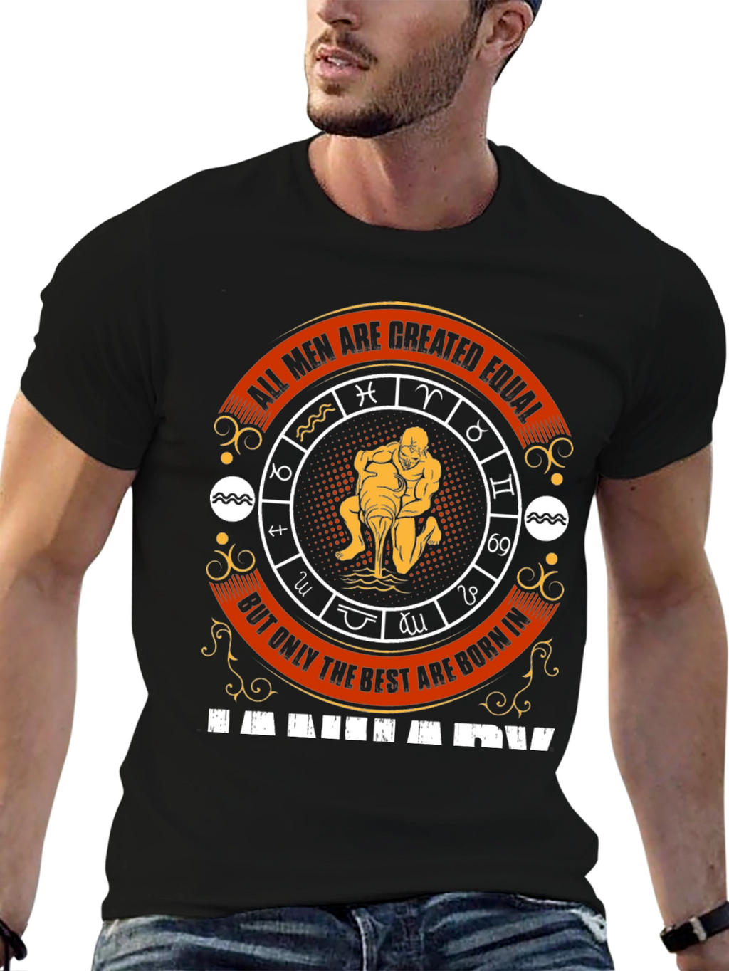 Aquarius Zodiac Sign Mens T-Shirt