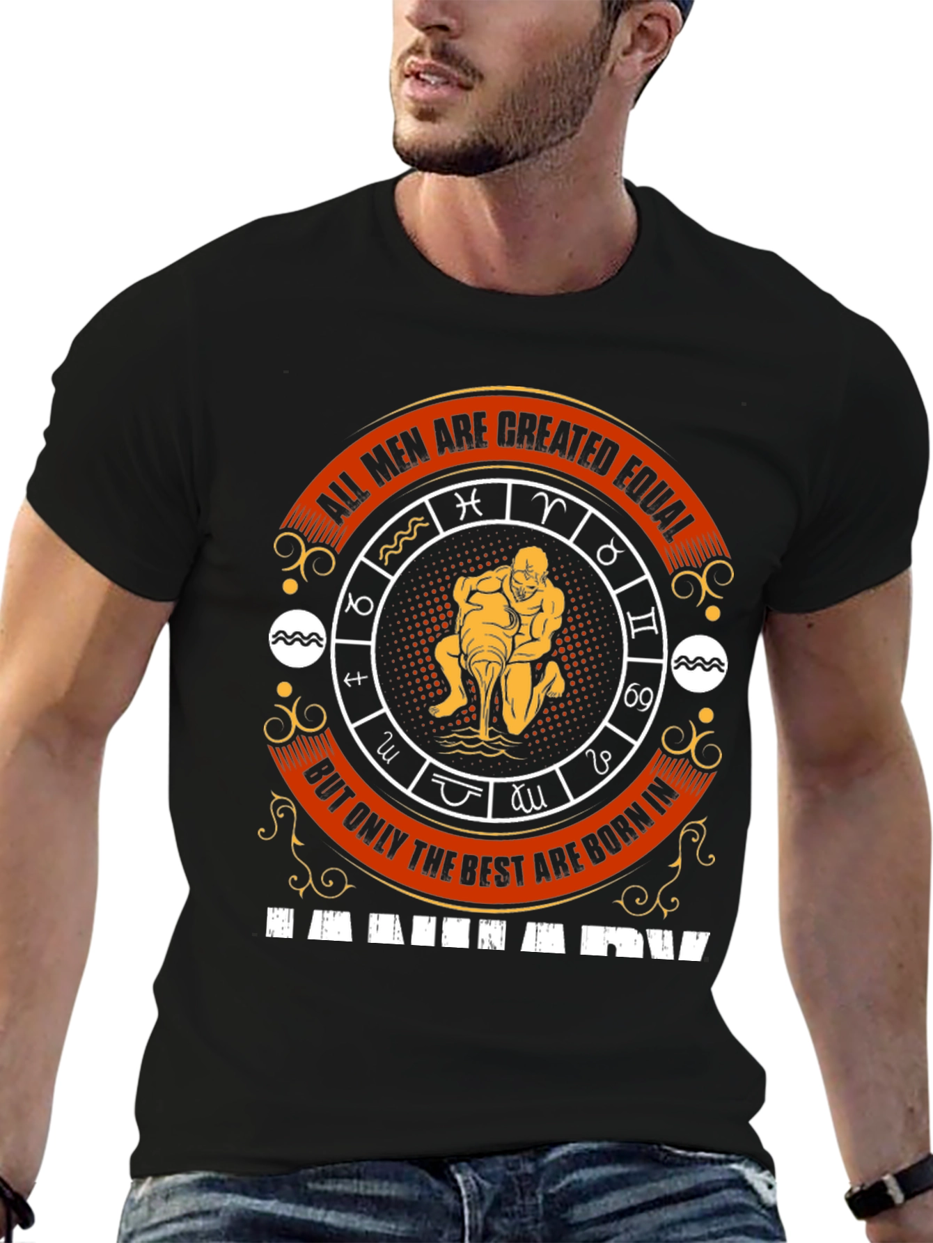 Aquarius Zodiac Sign Mens T-Shirt