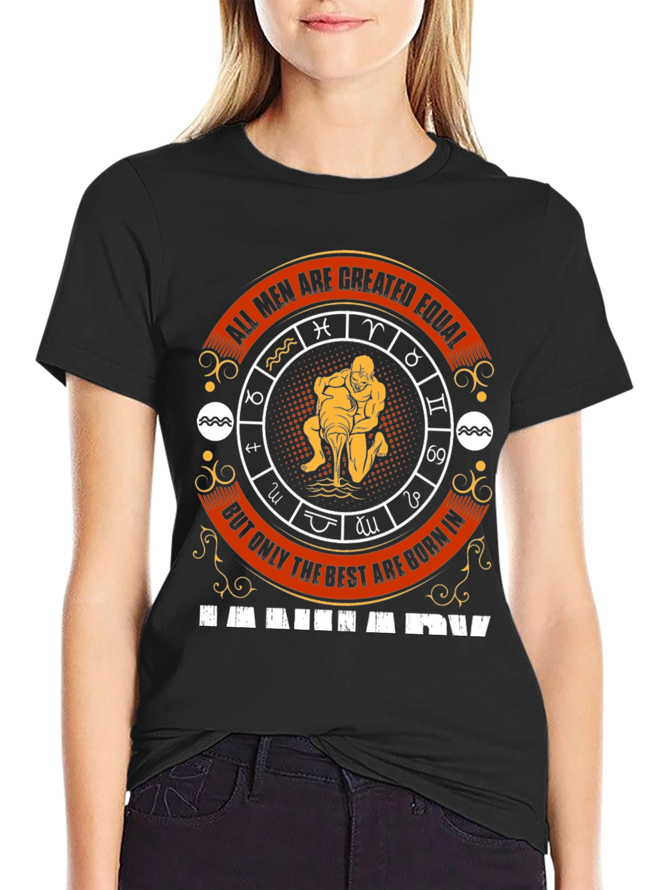Aquarius Zodiac Sign Mens T-Shirt