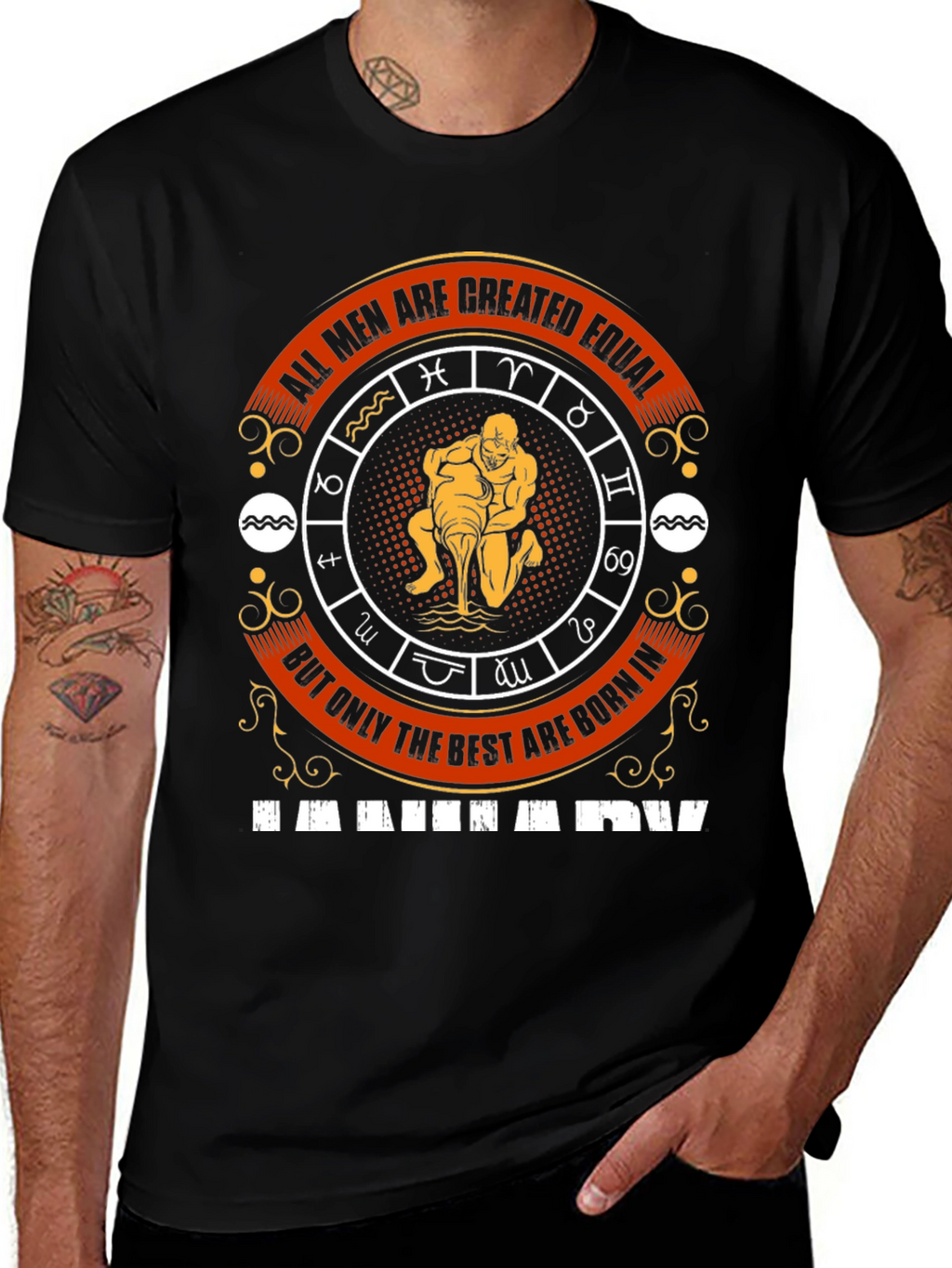 Aquarius Zodiac Sign Mens T-Shirt