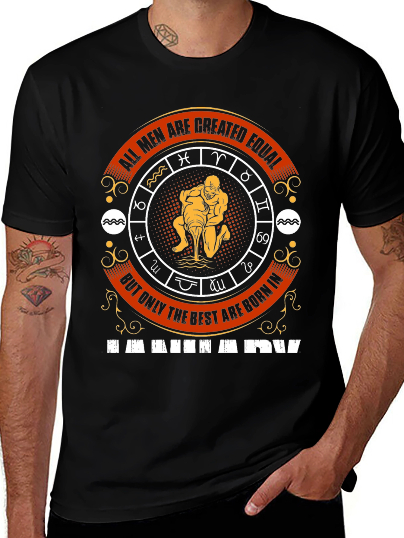 Aquarius Zodiac Sign Mens T-Shirt
