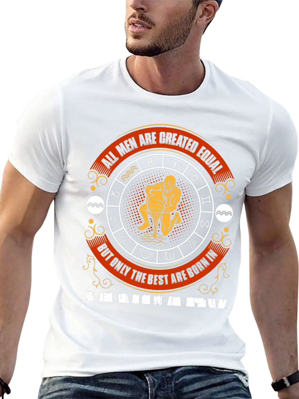 Aquarius Zodiac Sign Mens T-Shirt