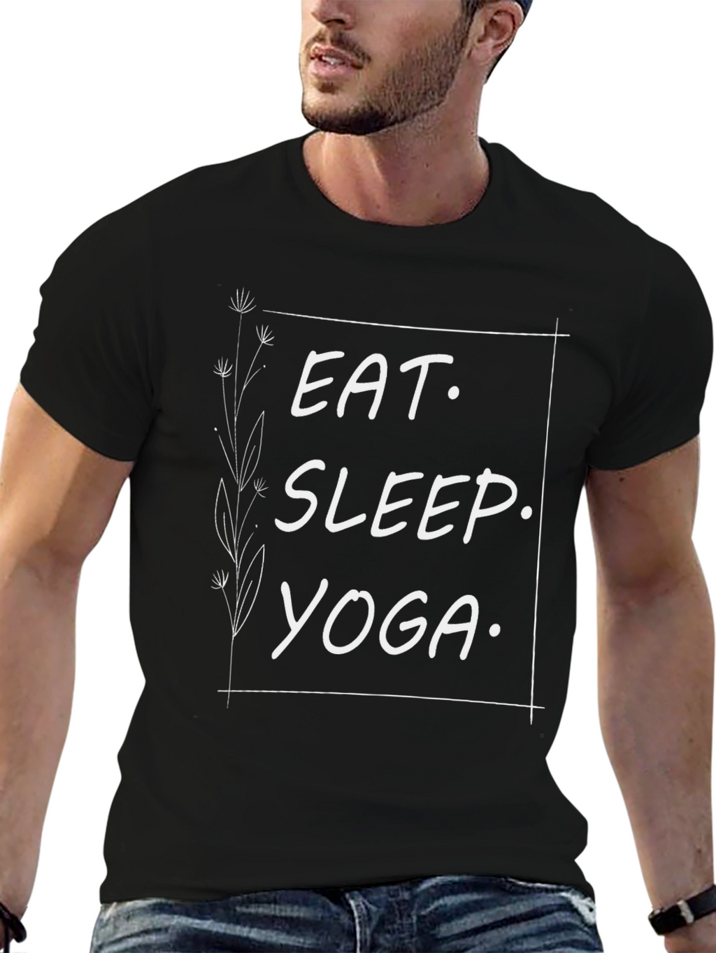 Eat Sleep Yoga Black Graphic Tee