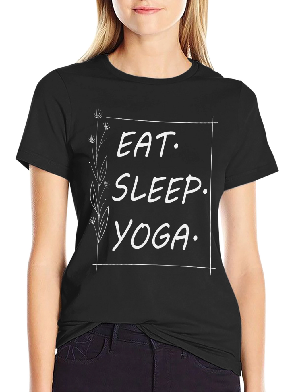 Eat Sleep Yoga Black Graphic Tee