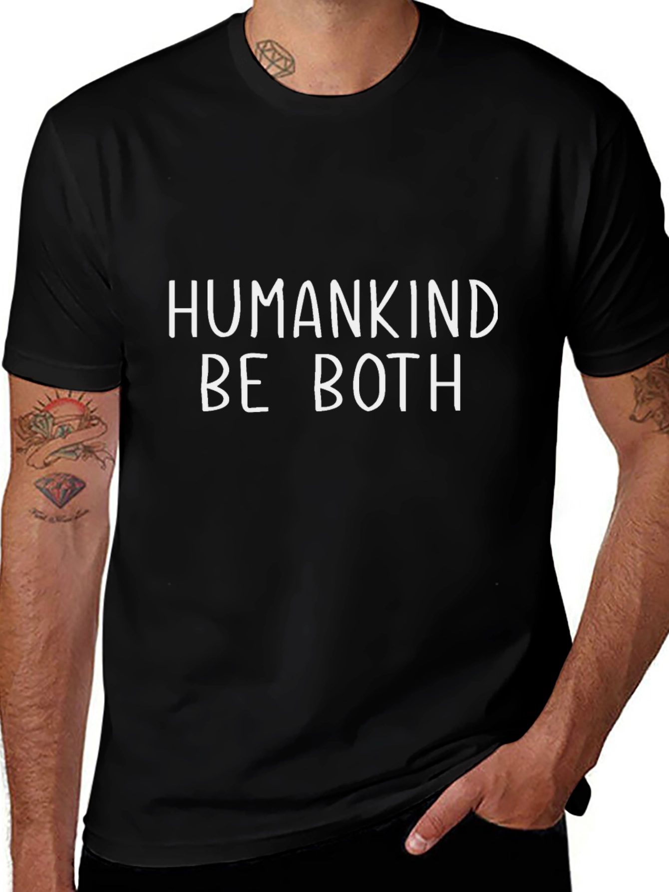 Humankind Be Both Graphic Tee - Unisex Black T-Shirt