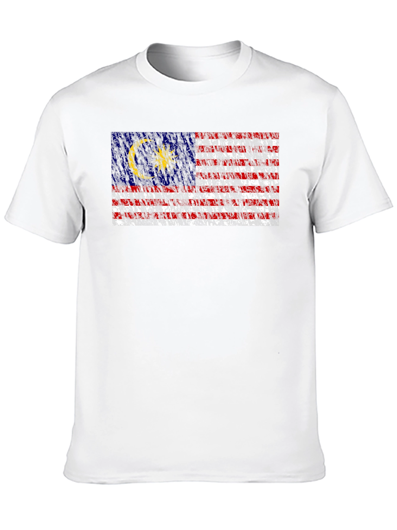 Malaysia Flag Graphic Print Black T-Shirt