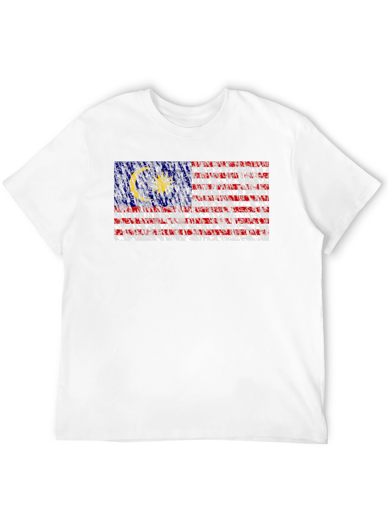 Malaysia Flag Graphic Print Black T-Shirt