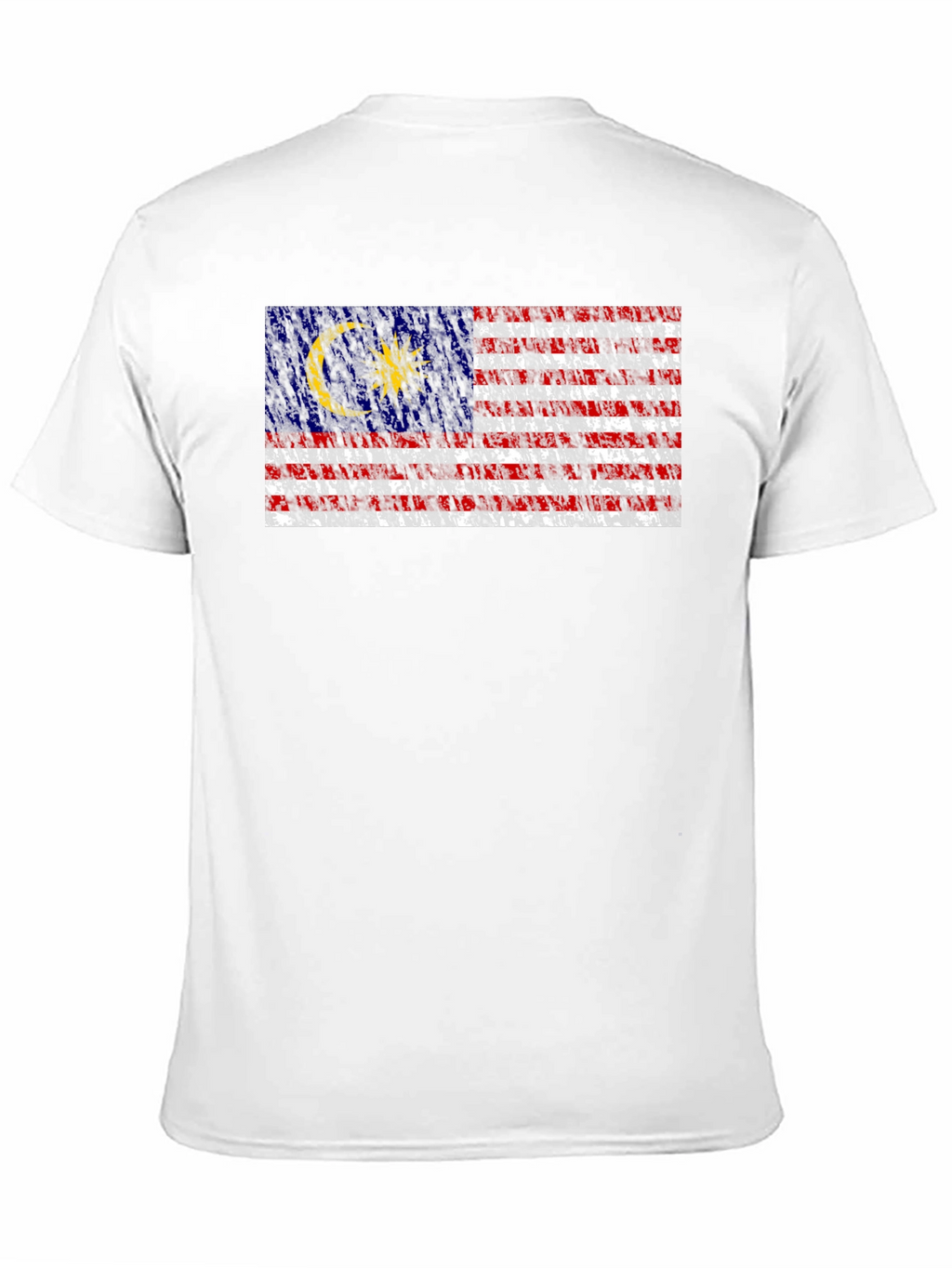 Malaysia Flag Graphic Print Black T-Shirt