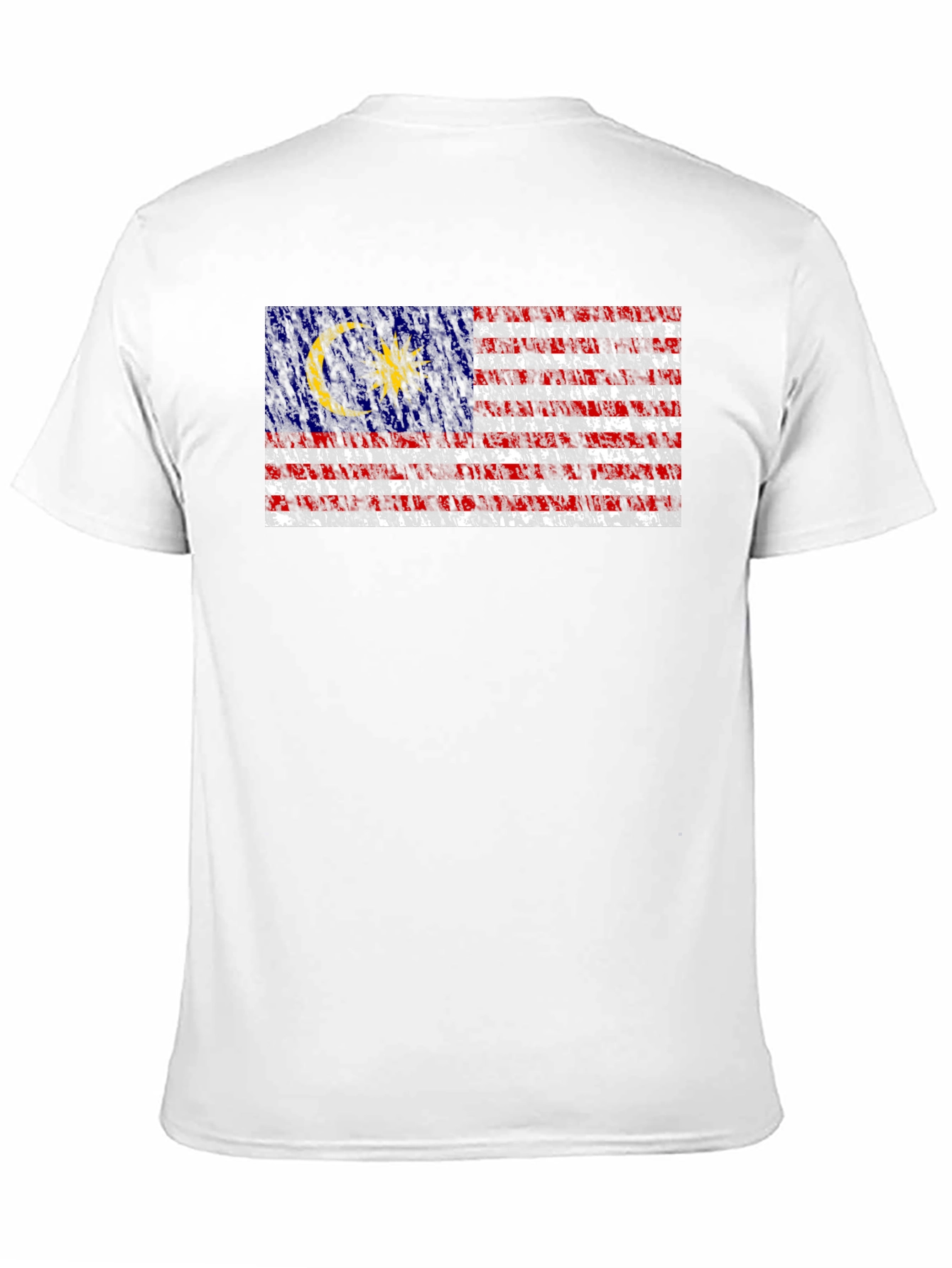 Malaysia Flag Graphic Print Black T-Shirt