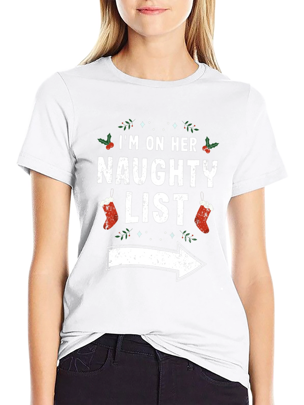 Naughty List Christmas Graphic Tee