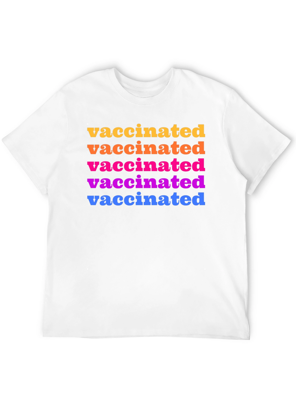 Vaccinated Rainbow Text Graphic Tee - Black