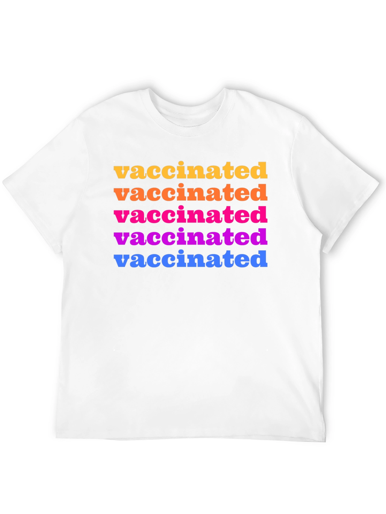 Vaccinated Rainbow Text Graphic Tee - Black