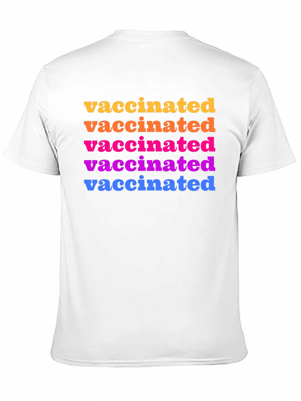 Vaccinated Rainbow Text Graphic Tee - Black