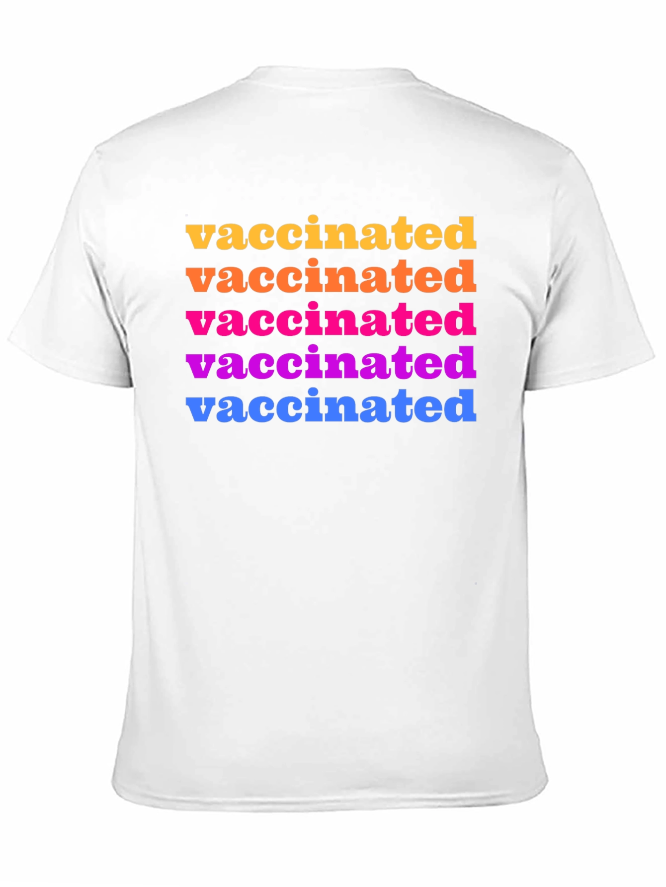 Vaccinated Rainbow Text Graphic Tee - Black