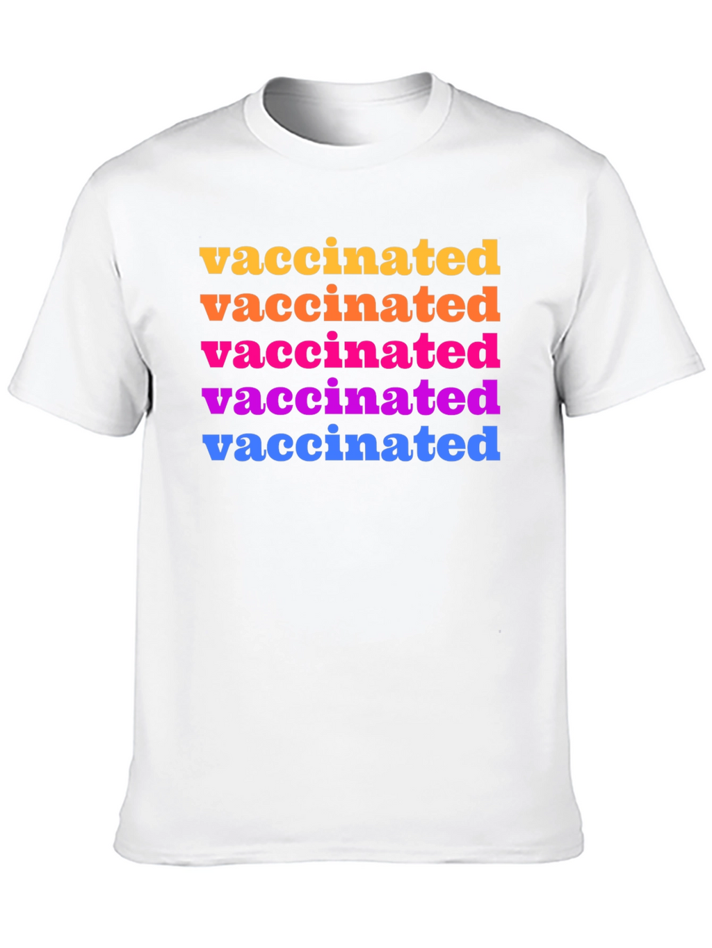 Vaccinated Rainbow Text Graphic Tee - Black