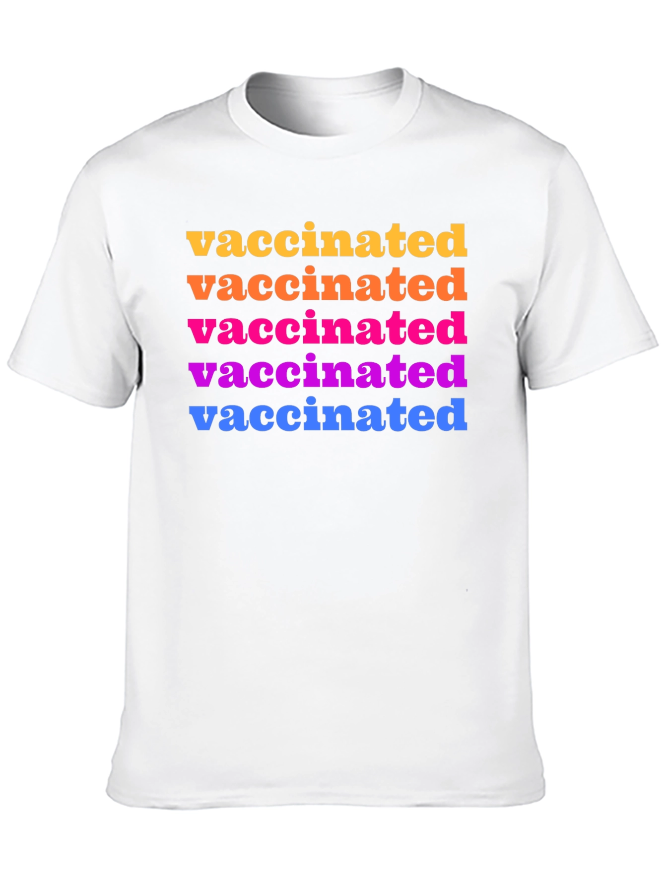 Vaccinated Rainbow Text Graphic Tee - Black