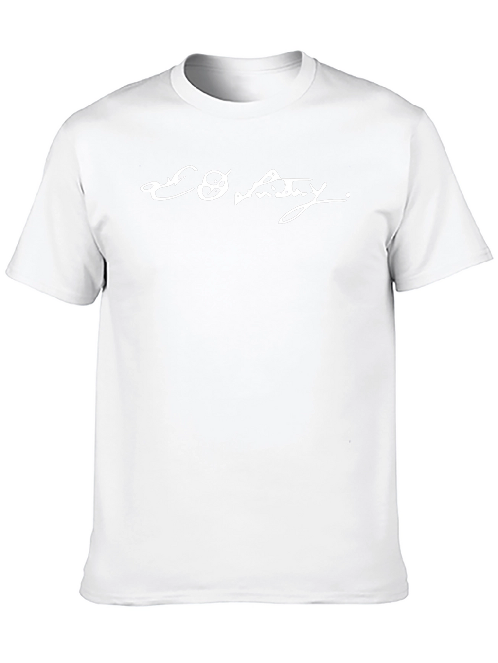 Black T-Shirt with Unique White Graphic Print