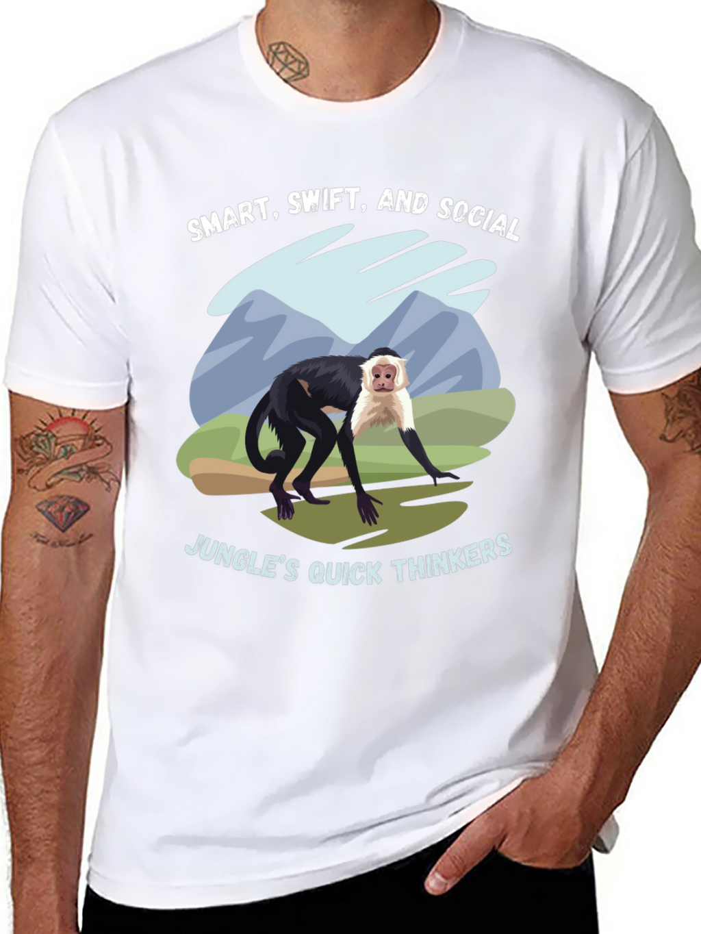 Smart Swift and Social Monkey Graphic T-Shirt