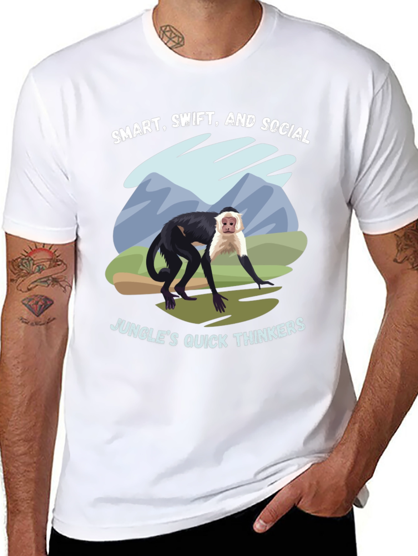 Smart Swift and Social Monkey Graphic T-Shirt