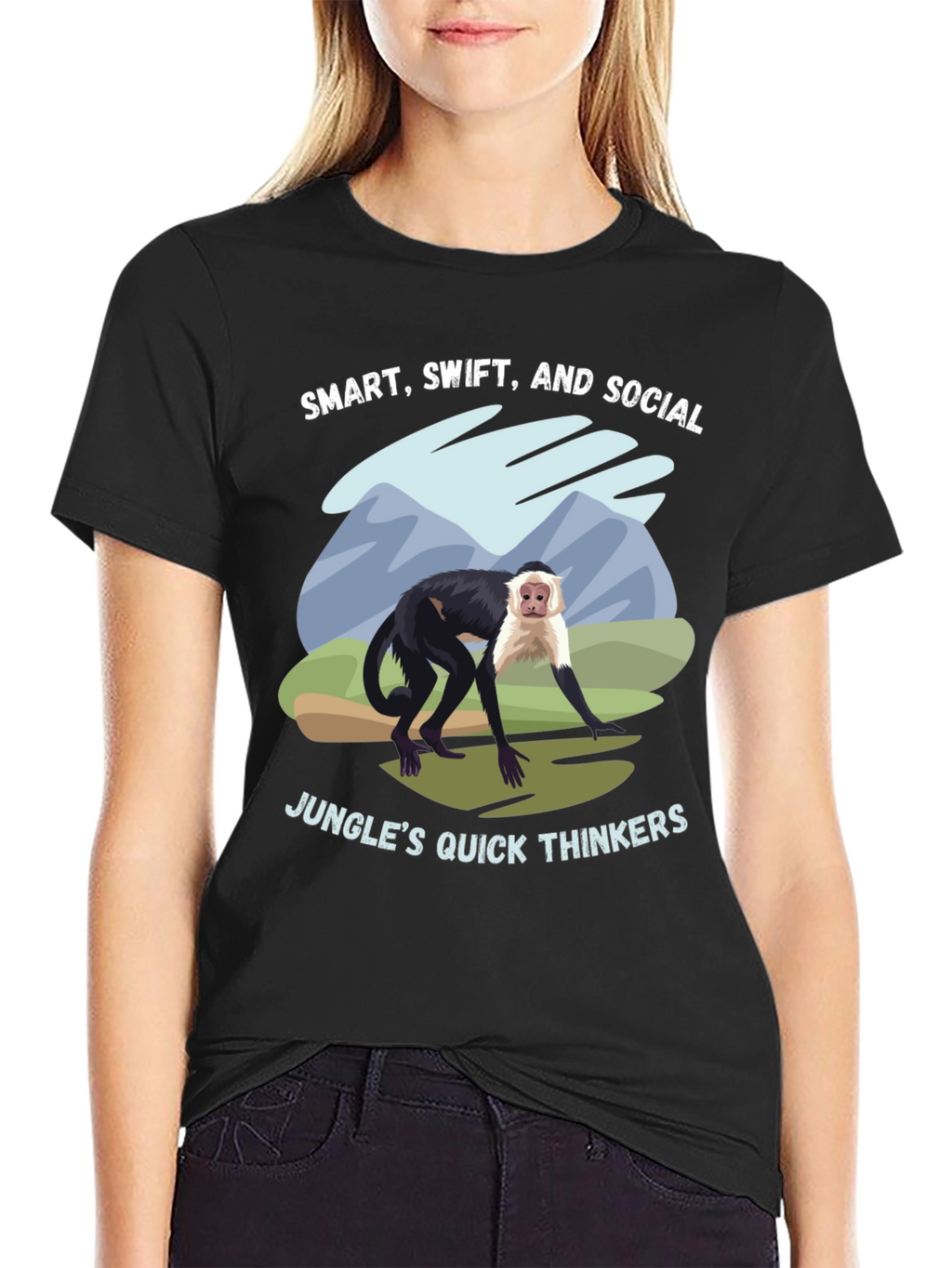Smart Swift and Social Monkey Graphic T-Shirt